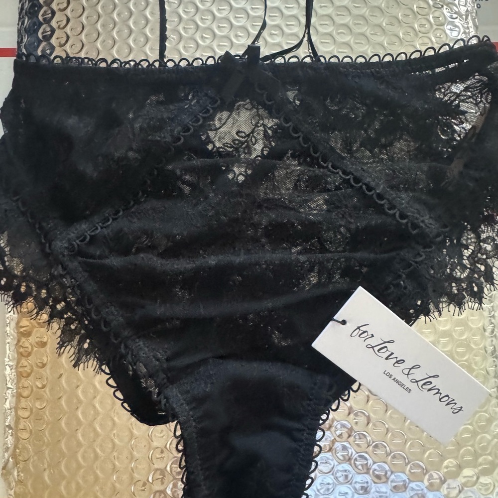 For Love And Lemons NWT lovely sexy black midnight high-waist panty bloomers -XS